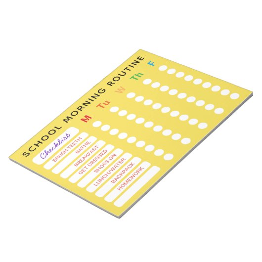 Fun Rainbow Daily Routine Checklist Custom Chores Notitieblok (Schuin)
