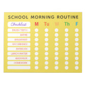 Fun Rainbow Daily Routine Checklist Custom Chores Notitieblok (Voorkant)