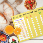 Fun Rainbow Daily Routine Checklist Custom Chores Notitieblok<br><div class="desc">Pas de ochtendroutine van uw kind aan. Schrap de gradiënt om een achtergrondkleur te plukken om uw smaak aan te passen. Voor kinderen kun je sterren gebruiken om elke cirkel te markeren terwijl ze hun ochtendroutine gebruiken. Vet alle petten tekst gemakkelijk voor jonge lezers om te lezen. Verander alle doopvonten...</div>
