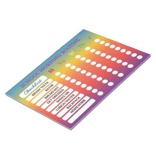 Fun Rainbow Daily Routine Checklist-laptop Notitieblok (Schuin)