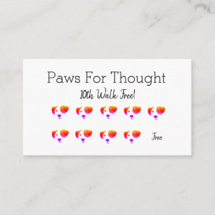 Fun Rainbow Dog Walking Dog Grooming Loyalty Kaart