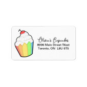 Fun Rainbow en Sprinkles Cupcake Mailing Label (Voorkant)