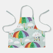 Fun Rainbow en Umbrella Cartoon Pattern Schort (Voorkant)