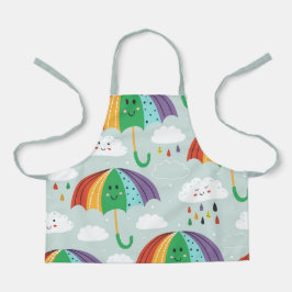 Fun Rainbow en Umbrella Cartoon Pattern Schort