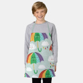 Fun Rainbow en Umbrella Cartoon Pattern Schort (Gedragen)