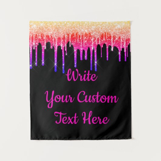 Fun Rainbow Glitter Birthday Photo Booth Backdrop Wandkleed (Voorkant)