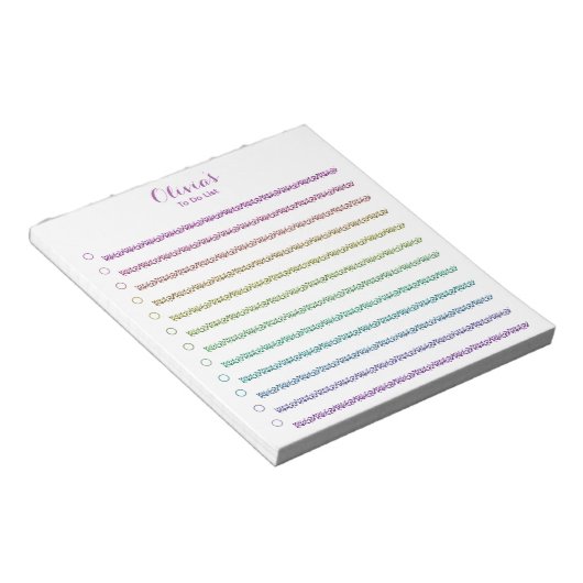 Fun Rainbow Glitter is bedoeld om persoonlijke aan Notitieblok (Schuin)
