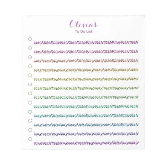 Fun Rainbow Glitter is bedoeld om persoonlijke aan Notitieblok (Voorkant)