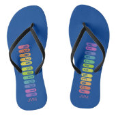 Fun Rainbow Higgins Beach Pattern roze Monogram Teenslippers (Voetbed)