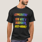 Fun Rainbow Kijk "CONGRATS! JE BENT EEN AFSTUDEREN T-shirt (Voorkant)