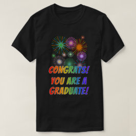 Fun Rainbow Kijk "CONGRATS! JE BENT EEN AFSTUDEREN T-shirt
