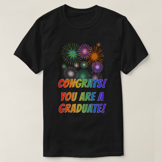 Fun Rainbow Kijk "CONGRATS! JE BENT EEN AFSTUDEREN T-shirt (Design voorkant)