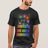 Fun Rainbow Kijk "CONGRATS! JE BENT EEN AFSTUDEREN T-shirt (Voorkant)