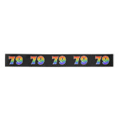 Fun, Rainbow Pattern "79" Event Number (zwart) Satijnen Lint (Voorkant)