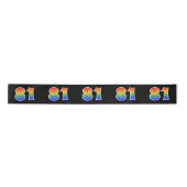 Fun, Rainbow Pattern "81" Event Number (zwart) Satijnen Lint (Voorkant)
