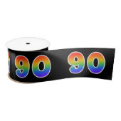 Fun, Rainbow Pattern "90" Event Number (zwart) Satijnen Lint (Spoel)