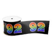 Fun, Rainbow Pattern "92" Event Number (zwart) Satijnen Lint (Spoel)