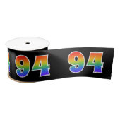Fun, Rainbow Pattern "94" Event Number (zwart) Satijnen Lint (Spoel)