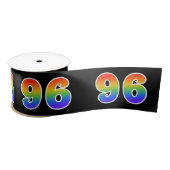 Fun, Rainbow Pattern "96" Event Number (zwart) Satijnen Lint (Spoel)