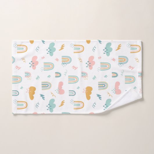 Fun Rainbow & Rain Cloud Pattern Bad Handdoek (Handdoek)