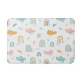 Fun Rainbow & Rain Cloud Pattern Badmat (Voorkant)