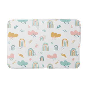 Fun Rainbow & Rain Cloud Pattern Badmat