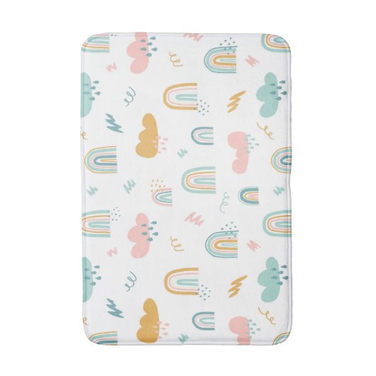 Fun Rainbow & Rain Cloud Pattern Badmat (Voorkant Verticaal)