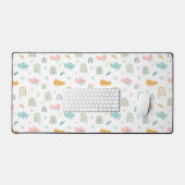 Fun Rainbow & Rain Cloud Pattern Bureaumat (Keyboard & Muis)
