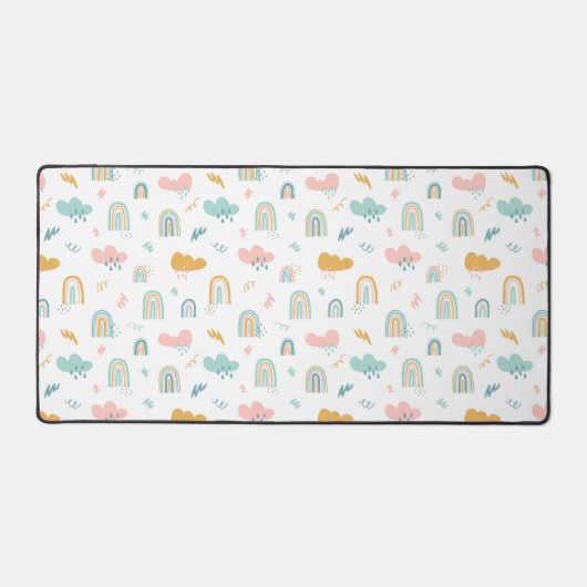 Fun Rainbow & Rain Cloud Pattern Bureaumat (Voorkant)
