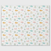 Fun Rainbow & Rain Cloud Pattern Cadeaupapier (Vlak)