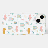 Fun Rainbow & Rain Cloud Pattern Case-Mate iPhone Case (Achterkant (horizontaal))