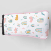 Fun Rainbow & Rain Cloud Pattern Golfheadcover (Voorkant)