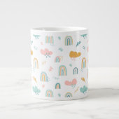 Fun Rainbow & Rain Cloud Pattern Grote Koffiekop (Voorkant)