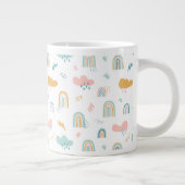 Fun Rainbow & Rain Cloud Pattern Grote Koffiekop (Rechts)