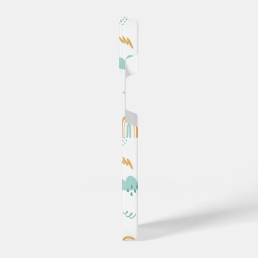 Fun Rainbow & Rain Cloud Pattern iPhone Hoesje (Linkerkant)