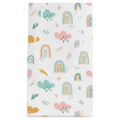 Fun Rainbow & Rain Cloud Pattern Klein Cadeauzakje (Voorkant)