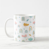 Fun Rainbow & Rain Cloud Pattern Koffiemok (Links)