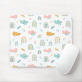 Fun Rainbow & Rain Cloud Pattern Muismat (Met muis)