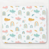 Fun Rainbow & Rain Cloud Pattern Muismat (Voorkant)