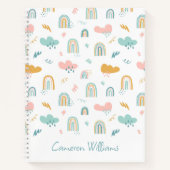 Fun Rainbow & Rain Cloud Pattern Notitieboek (Voorkant)