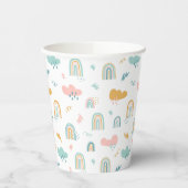 Fun Rainbow & Rain Cloud Pattern Papieren Bekers (Links)