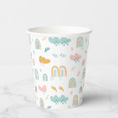 Fun Rainbow & Rain Cloud Pattern Papieren Bekers (Rechts)