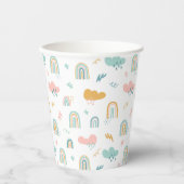 Fun Rainbow & Rain Cloud Pattern Papieren Bekers (Voorkant)