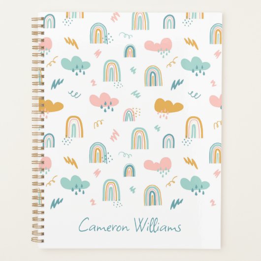 Fun Rainbow & Rain Cloud Pattern Planner (Voorkant)