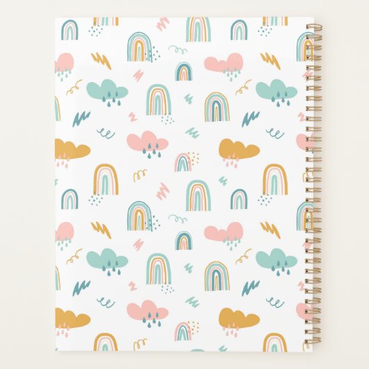 Fun Rainbow & Rain Cloud Pattern Planner (Achterkant)