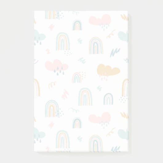 Fun Rainbow & Rain Cloud Pattern Post-it® Notes (Voorkant)