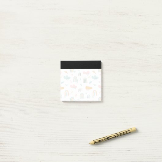 Fun Rainbow & Rain Cloud Pattern Post-it® Notes (Op bureau)