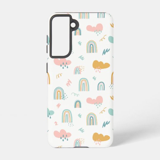 Fun Rainbow & Rain Cloud Pattern Samsung Galaxy Hoesje (Achterkant)