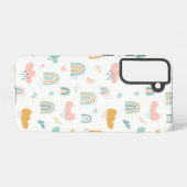 Fun Rainbow & Rain Cloud Pattern Samsung Galaxy Hoesje (Achterkant horizontaal)