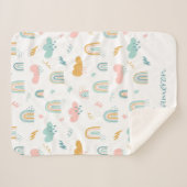 Fun Rainbow & Rain Cloud Pattern Sherpa Deken (Voorkant (horizontaal))